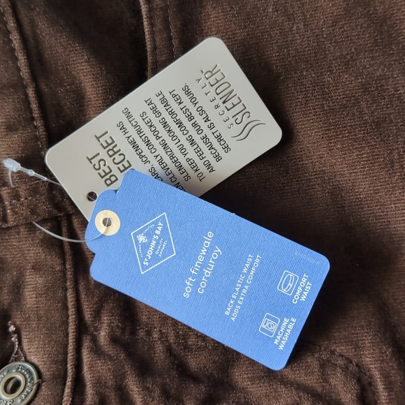 St. John's Bay Women's Soft Finewale Corduroy Pants, Chocolate Chip Brown - Picture 7 of 7